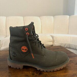 Timberland Boots Waterproof Dark Green Nubuck Used Size 10.5